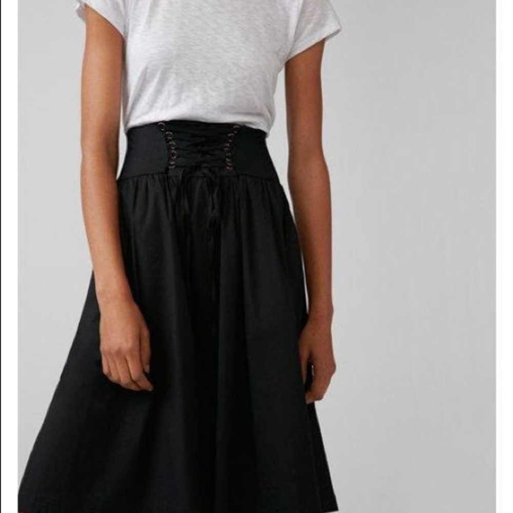 Women's High Waisted Cotton Corset Midi Skirt